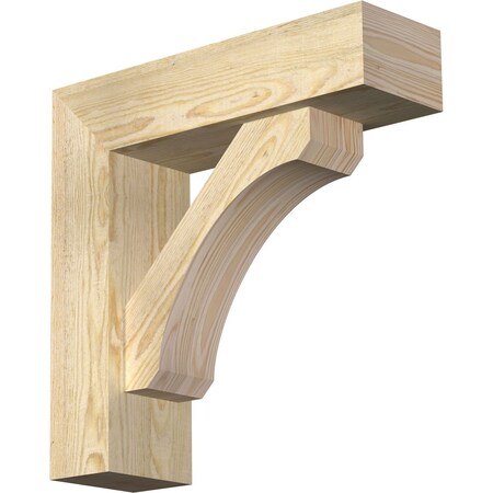 Ekena Millwork Legacy Block Rough Sawn Bracket w/ Offset Brace, Douglas Fir, 6"W x 20"D x 20"H BKT0604X20X20LEC05RDF